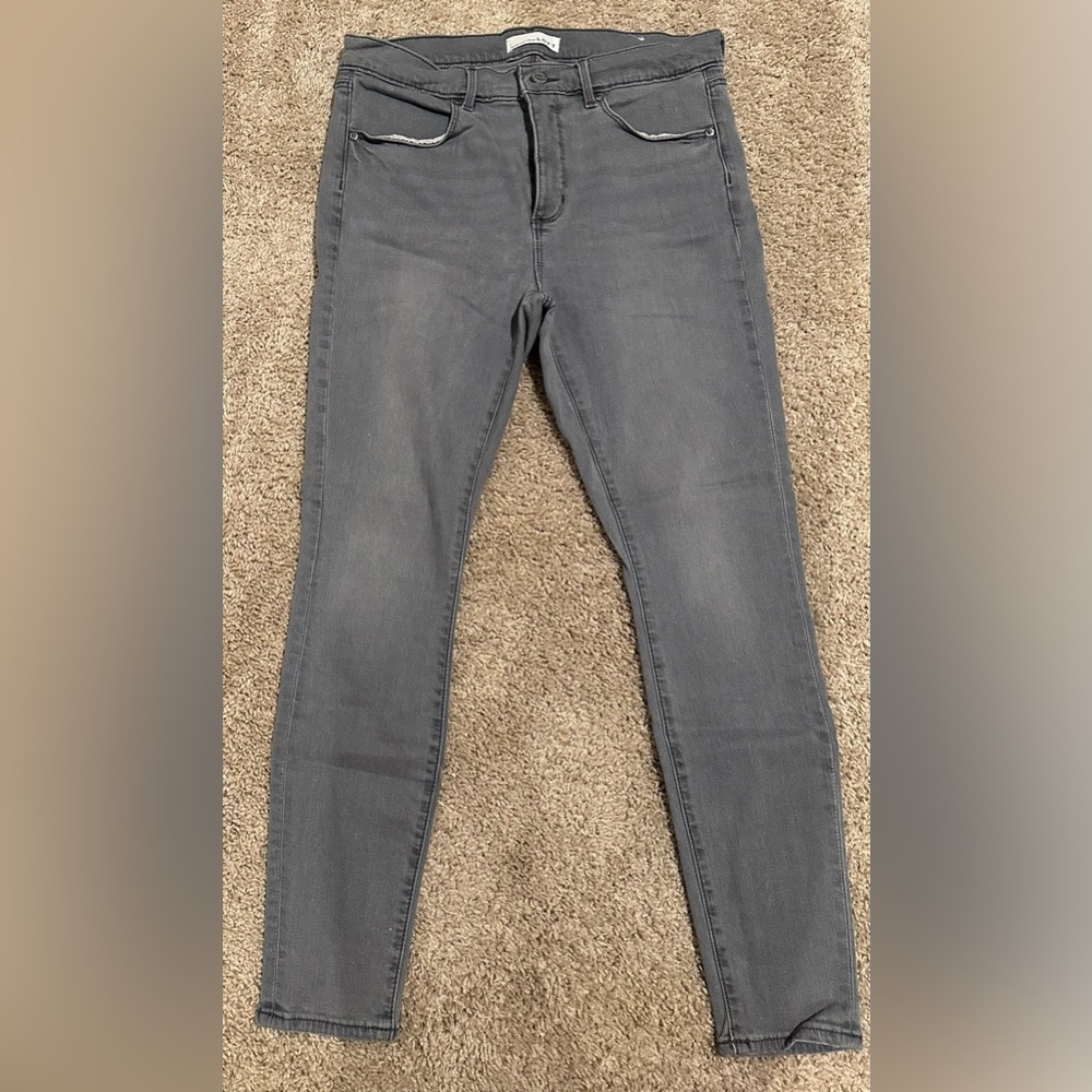 Loft Women’s Gray Skinny Jeans Size 30/10 Petite 25.5 Inseam Stretch